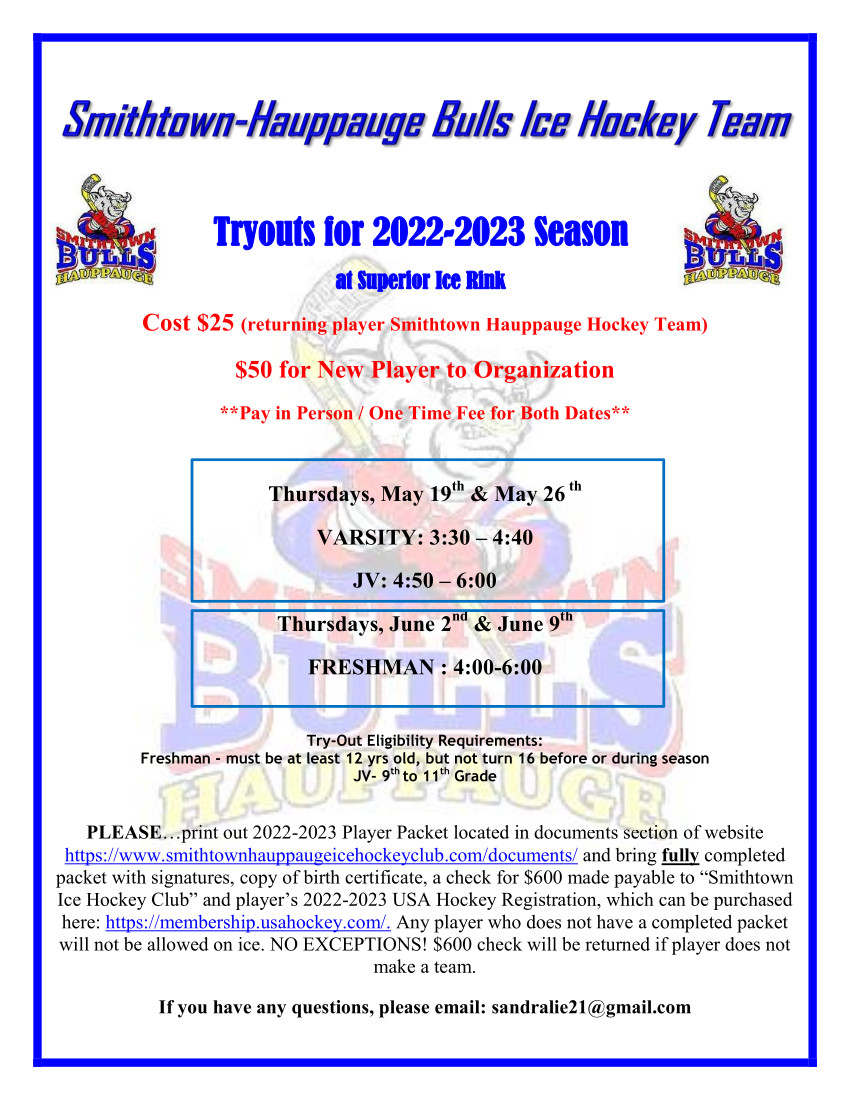 2022-2023 tryout flyer
