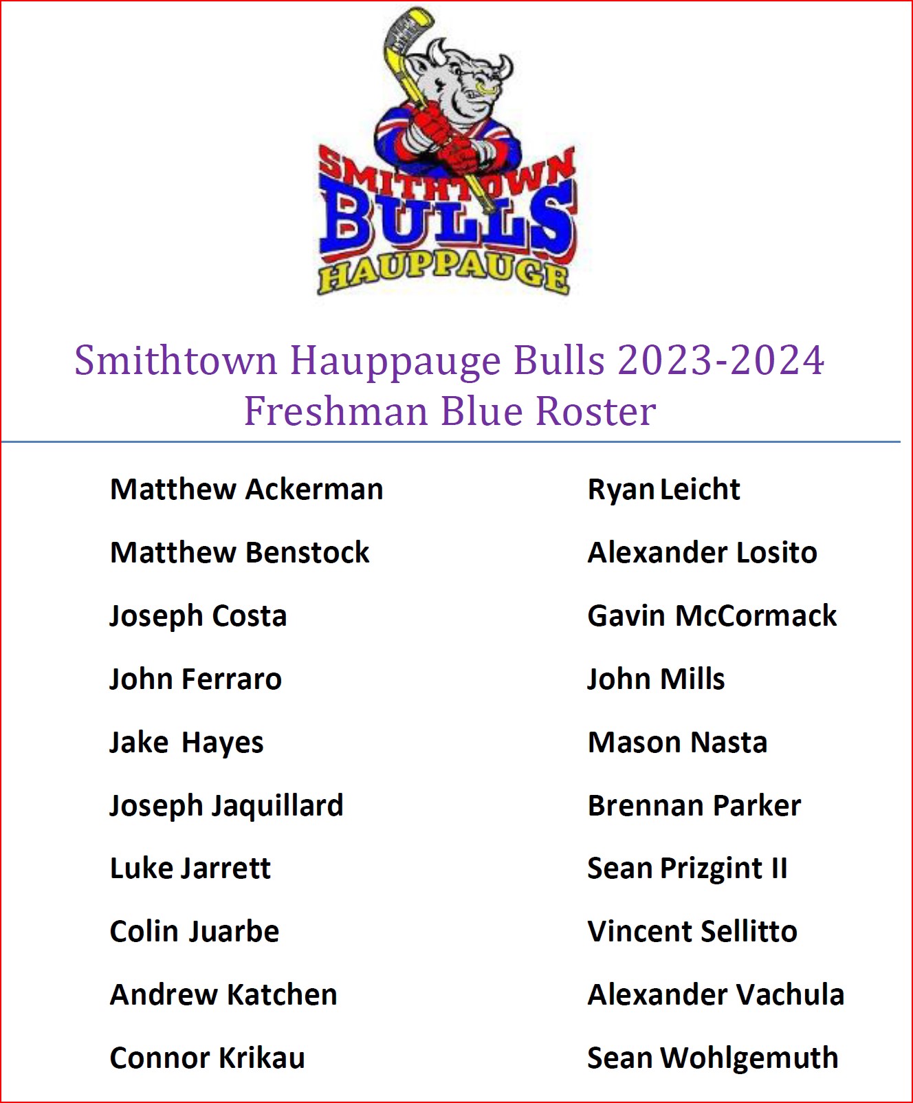 Freshman Blue Roster 23-24