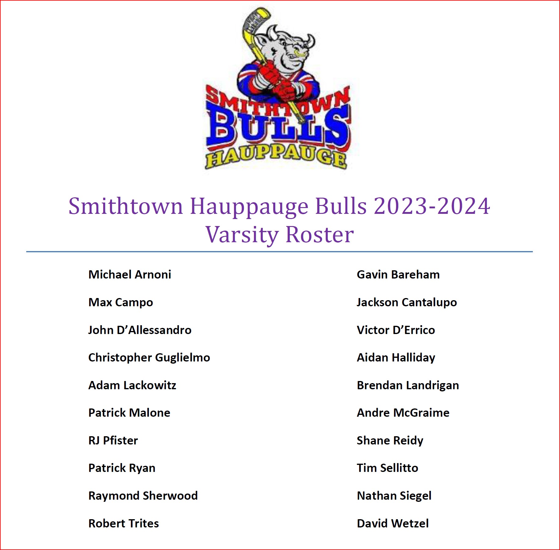 Varsity 2023-2024 Tryout Results