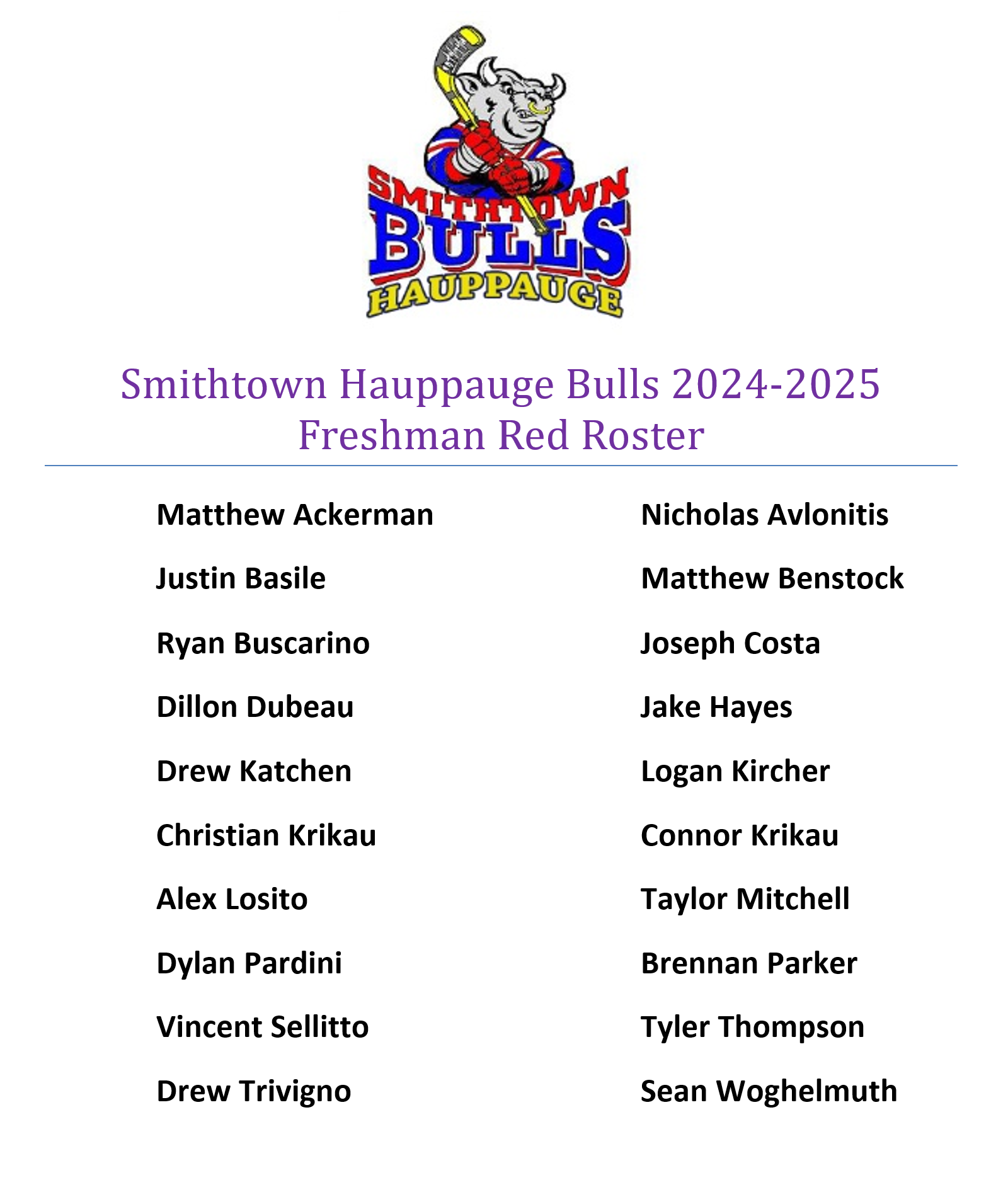 2024-2025 Freshman Red Tryout Results