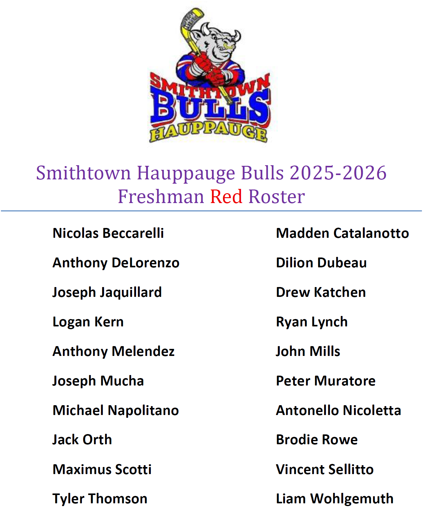 Freshman Red Roster