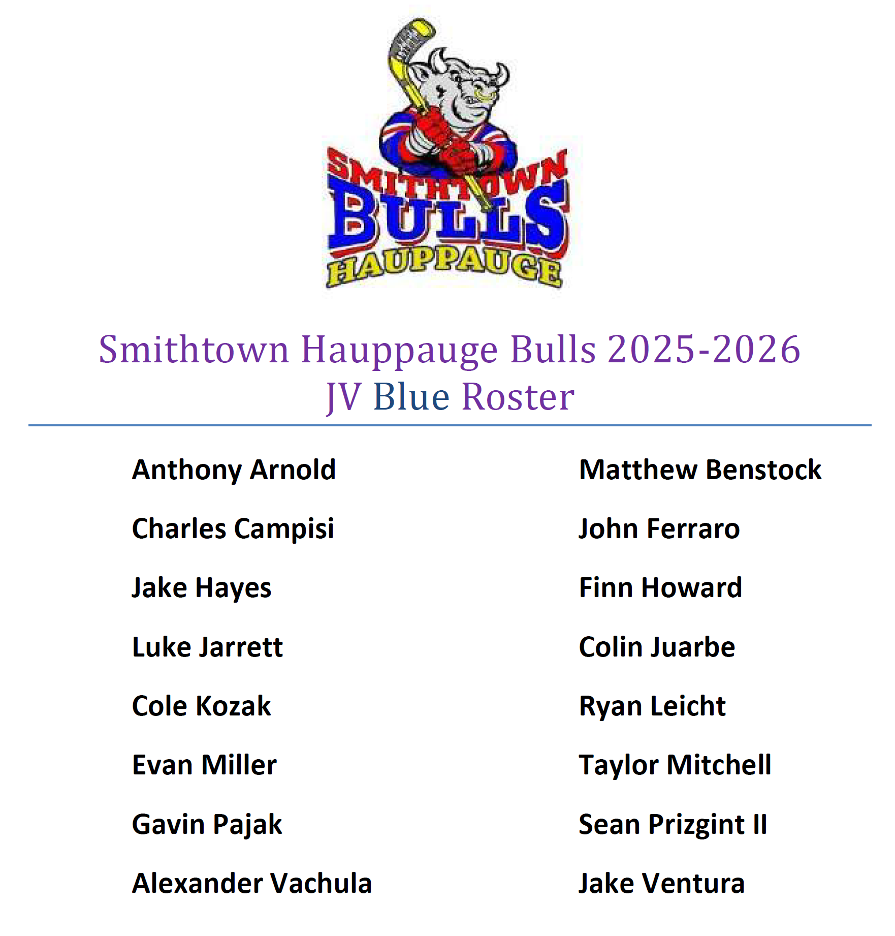 JV Blue Tryout Results
