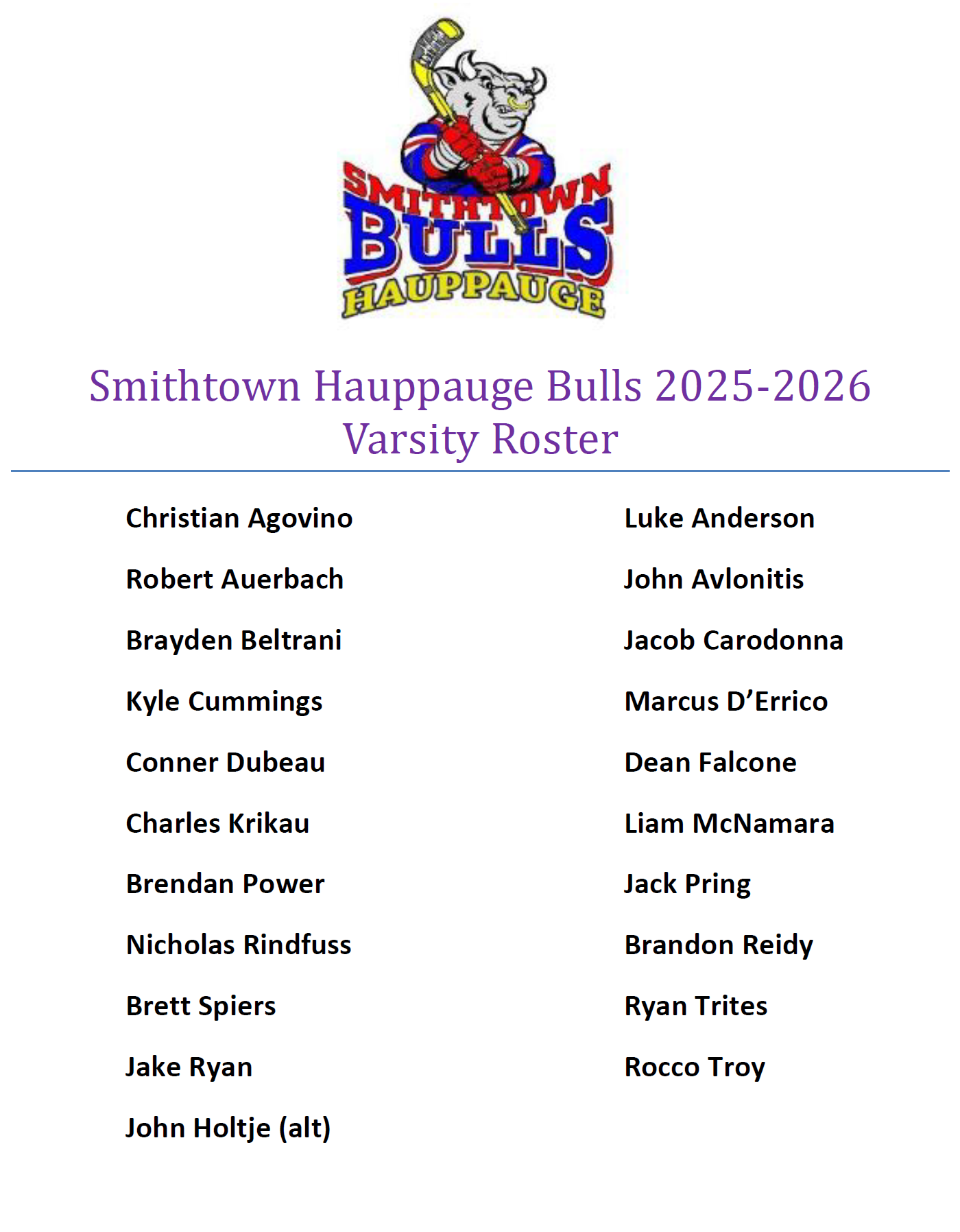 Varsity Roster